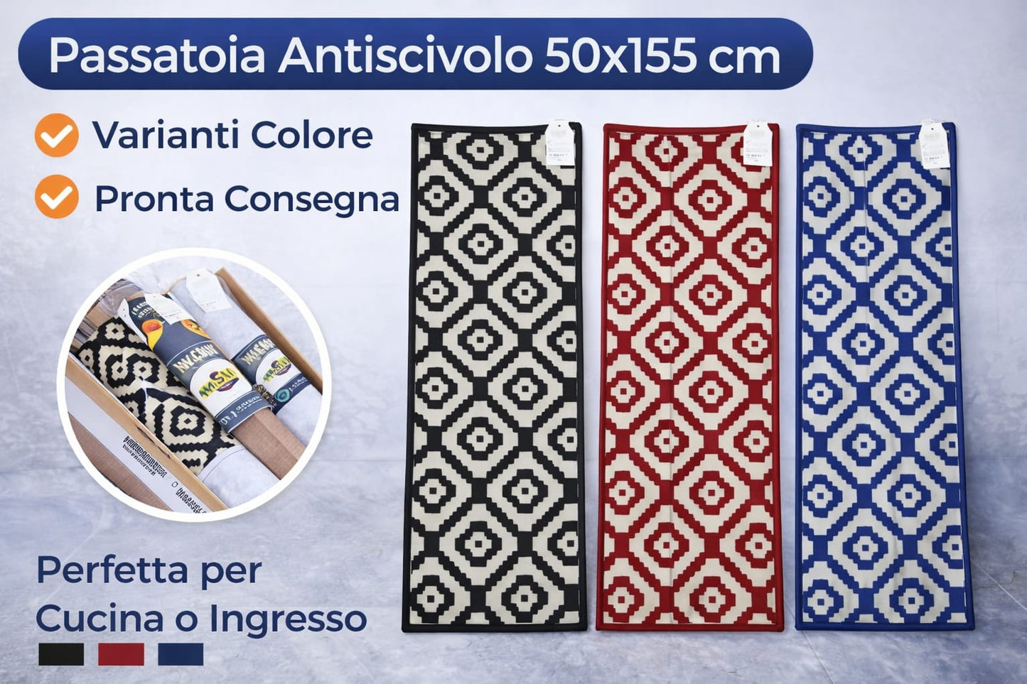 Tappeto Runner Misure: 50 x 155 cm
