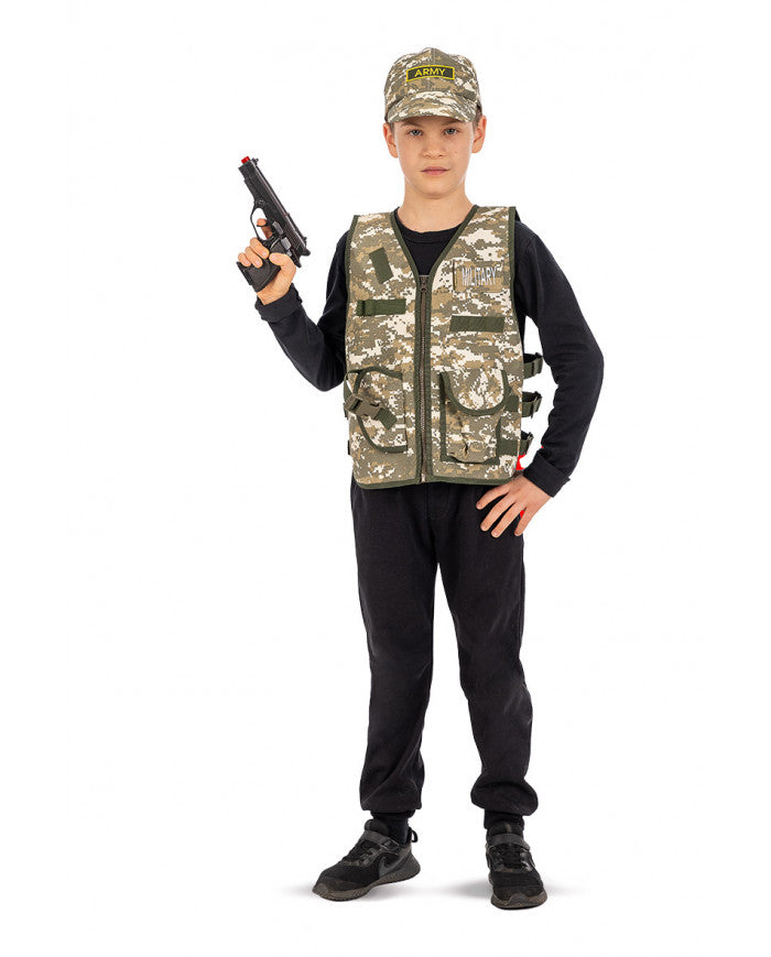 Set Militare (Giacca, Cappello, Pistola) In Busta C/Gancio  +36 Mesi