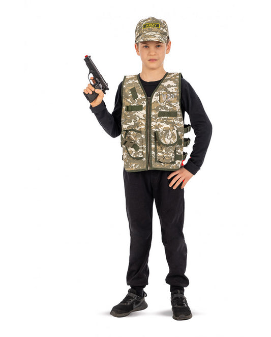 Set Militare (Giacca, Cappello, Pistola) In Busta C/Gancio  +36 Mesi
