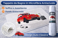 Tappeto da Bagno in Microfibra Antiscivolo – Design Auto Classica  45 x 75 cm
