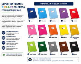 Copertina Pesante Riplast Colorosa per Quadernone Maxi con Etichetta