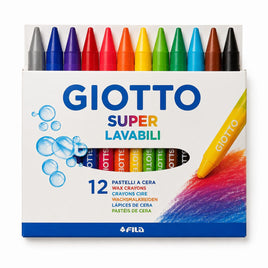12 Pastelli a Cera GIOTTO – Super Lavabili Ø 8,5 mm
