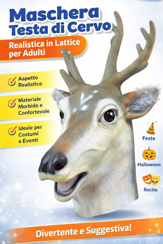 Maschera Testa di Cervo Realistica