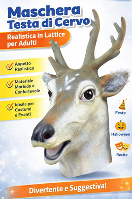 Maschera Testa di Cervo Realistica