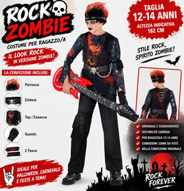 Costume Rock Zombie ragazzo/a 12-14 anni – Halloween / Carnevale