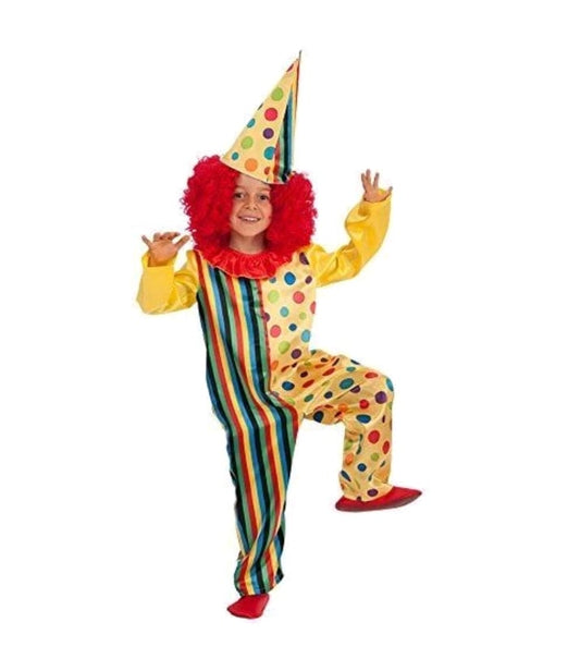 Costume Clown Multicolore Bambino 4/7 Anni