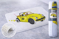 Tappeto da bagno Design Auto Cabrio Gialla 45×75 cm