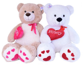 XOXO ORSO c/Cuore Peluche seduto occhi glitter 110cm 2ass