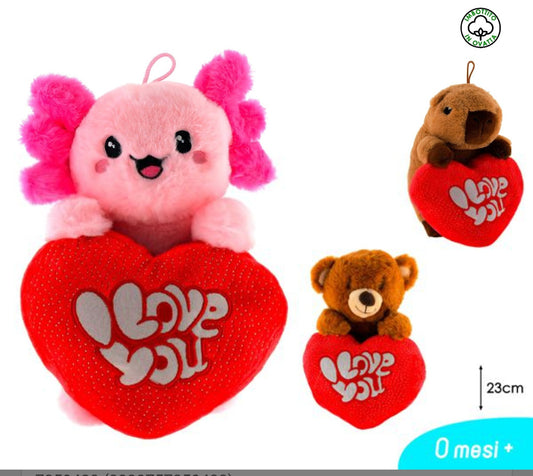 Capibara con cuore 2Ass 23Cm