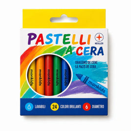 24 Pastelli a Cera – Colori Brillanti